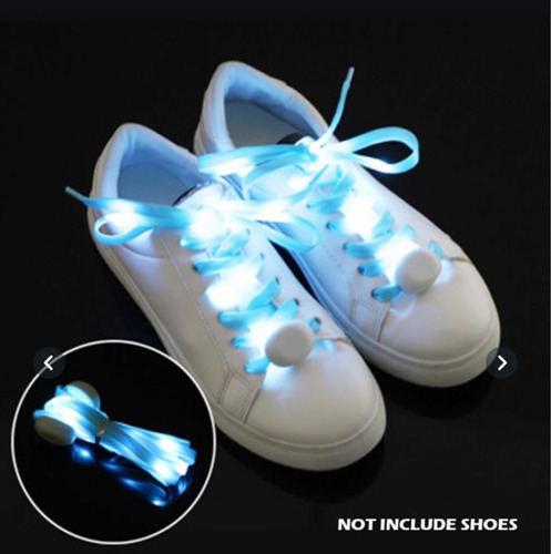 Cordones Celestes Para Zapatos Con Luces