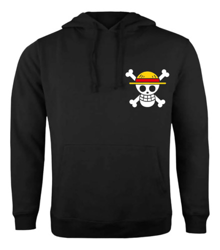 Polerón Negro Logo One Piece