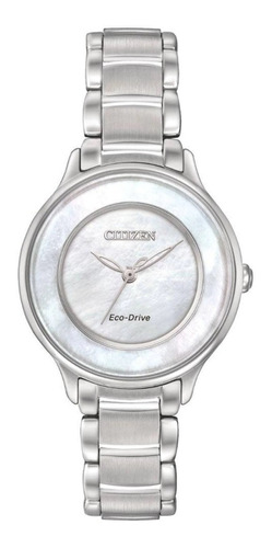Reloj Citizen Eco-drive Dama Plateado Em0380-81d Zafiro Full