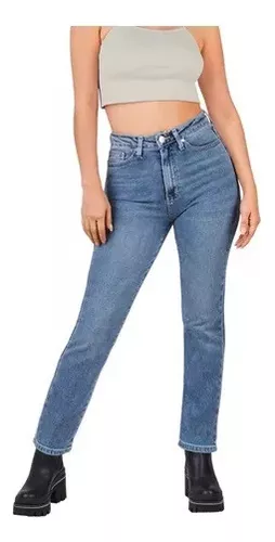Jeans Corte Recto Mujer Color Mezclilla 200-89 Cklass