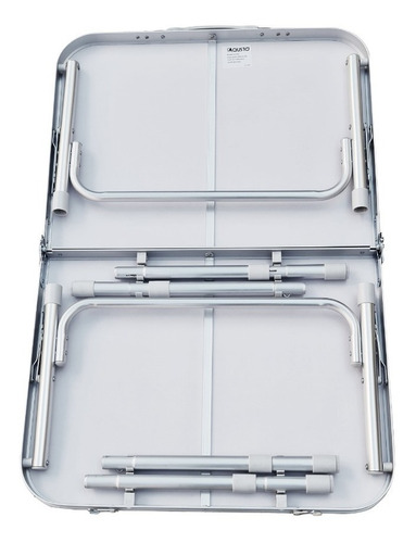 Imagen 8 de 10 de Mesa Camping Plegable Aluminio Valija Altura Regulable Qusto