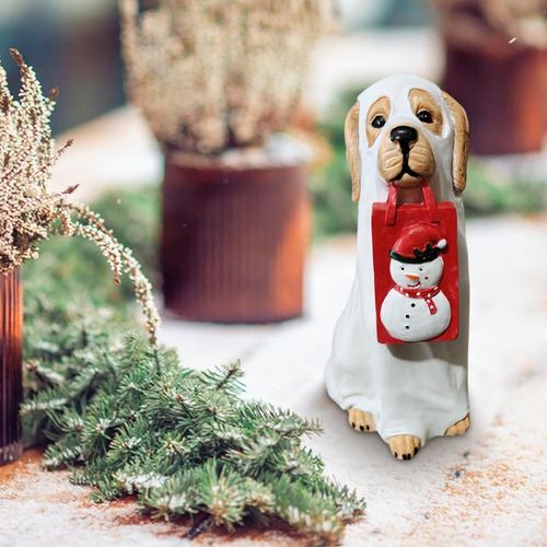Estatua De Perro De Navidad Figura De Perro De Navidad Figur