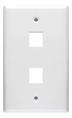 Pack 50 Faceplate Doble 2 Modulo Blanca, Placa A Muro 