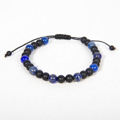 Pulsera Lapislázuli Y Onix. Piedra Protección 6 Mm