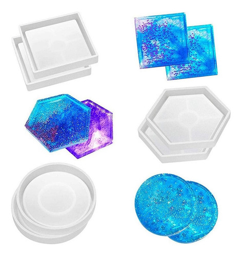 .. Paquete De 6 Moldes De Silicona For Posavasos De
