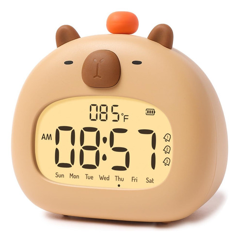Reloj Digital Simple Forma De Carpincho Con Luz Nocturna