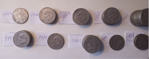 Monedas Un Peso 1970 A 1983 Morelos Todas Fechas +1 Variedad