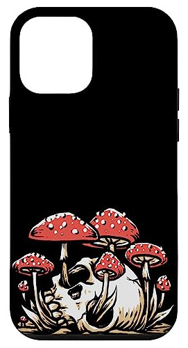 Funda Para iPhone 12 Mini Skull With Mushrooms Trippy Mor-02
