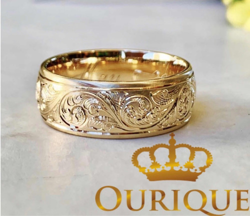 Anel De Ouro 18k 750 Máquina Masculino