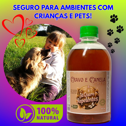 Óleo Cravo/canela Repelente Concentrado 1x500ml Rende 100 L
