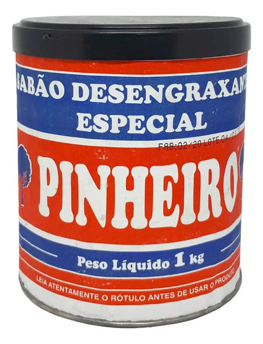 Sabão Desengraxante Especial Pinheiro 1kg Limpeza 4 Unidades