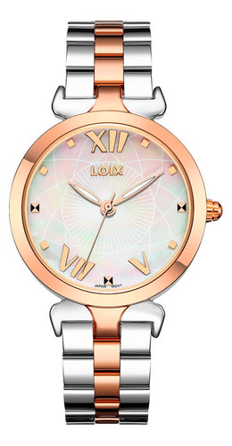 Reloj Loix Mujer L1161-4 Plateado Con Oro Rosa