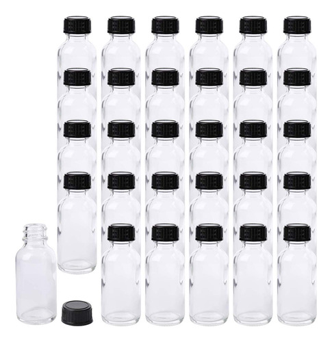 Bekith Paquete De 30 Botellas Redondas De Vidrio Boston Con