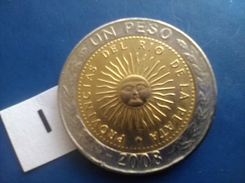 Argentina De 1 Un Peso Moneda Del Año Del 2008 Antigua