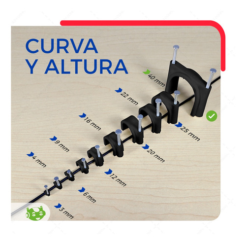 100 Abrazadera Plastica Para Tuboplus En U De 2 1/2 In 40mm