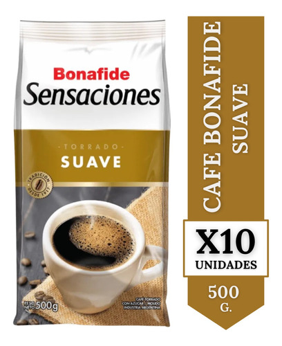 Café Bonafide Sensaciones Torrado Suave Caja X 10 X 500g.