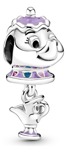 Charm Colgante Sra. Potts Y Chip La Bella Y La Bestia Color Plata
