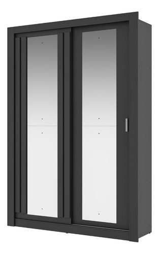 Guarda Roupa Solteiro 2 Portas Darvi Prime Carraro Ripado Preto
