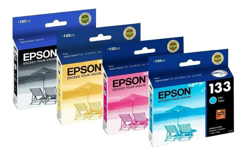 Kit De 4 Cartuchos De Tinta Epson T133 (4 Colores)