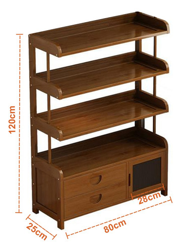 Armario Comedor 80cm 5 Niveles Bebidas/té Black Walnut