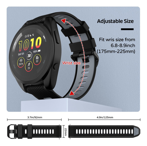 Correa De Reloj U-limve Para Garmin Forerunner 265/255/vivoa