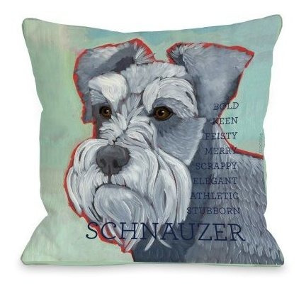 Una Almohada De Tiro Bella Casa Schnauzer 1, 20 Por 20 Pulga