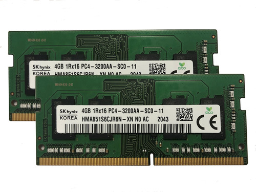 Memoria Ram 8gb 2x4gb Ddr4 3200 Mhz Sodimm Sk Hynix