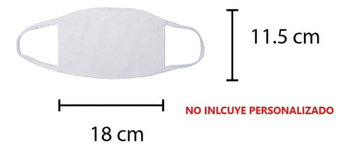 Cubrebocas Doble Capa Blanco Para Sublimación (10 Pz)