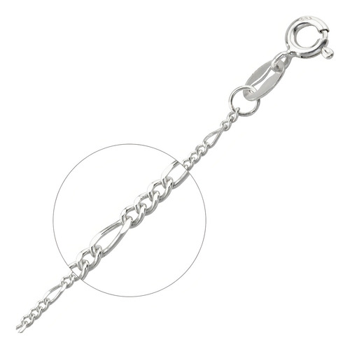 Cadena Figaro 3x1 Plata 925 Hilo 0,40 Italiano Unisex Color Plateado