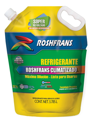 Anticongelante Verde Listo Para Usar 3.785  Lts Roshfrans