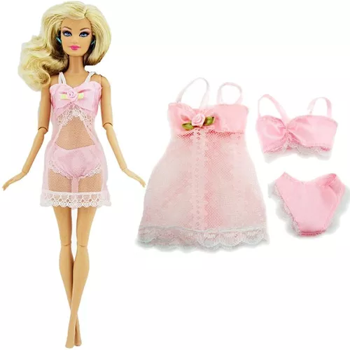 1 - Lingerie Baby Doll Pijama Roupinha Dormir Boneca Barbie