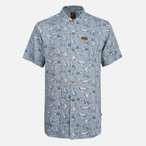 Camisa Hombre Anameizon Full Print Celeste Haka Honu