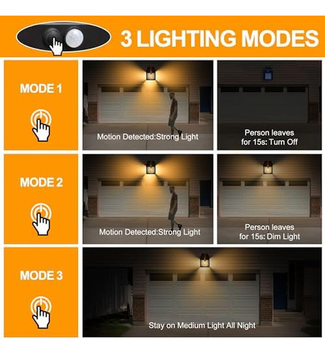 Paquete De 2 Luces Solares De Pared Para Exteriores, Lámpara