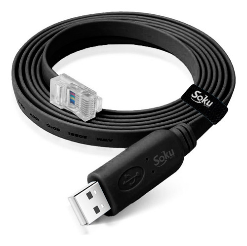 Cable Adaptador Soku PC-V58C8EI8 Consola Usb A Rs232 Rj45 Para Enrutador Cisc Color Negro