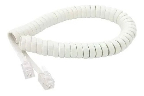 Cable Rulo Espiral Para Teléfono 1m Rg9 Blanco