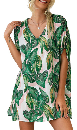 Blusa De Playa De Chifón Con Forma De M Para Mujer, Color Ve