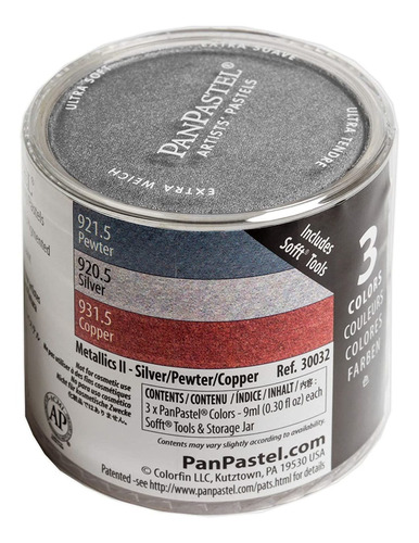 Panpastel Pack 3 Colores Metallic Silver/pewter/copper