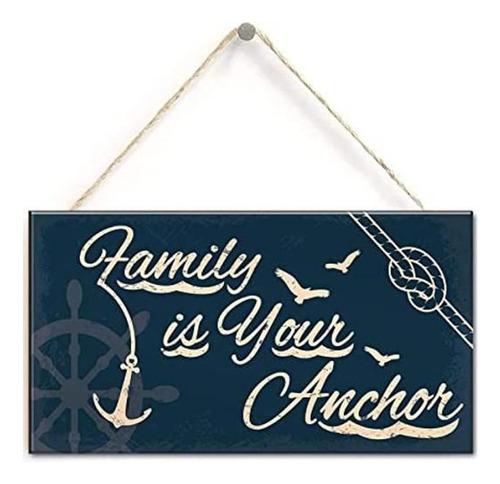 Seaside Family Is Your Anchor Shabby Chic Placa Colgante