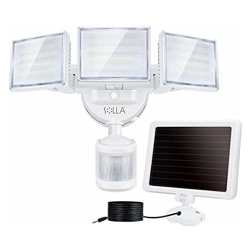 Luz De Seguridad Solar Led De 2000lm Exteriores, Foco S...