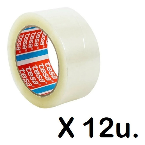 Imagen 5 de 10 de Pack 12u. Cintas Empaque Tesa Transparente- Rollo 48mm X 90m