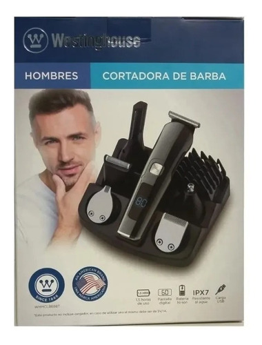 Imagen 5 de 8 de Cortadora De Barba + Nariz Westinghouse Recargable Usb