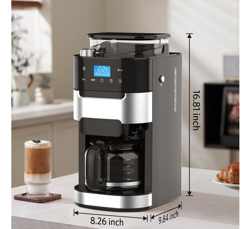 Electactic Cafetera De Goteo De 10 Tazas Con Molinillo