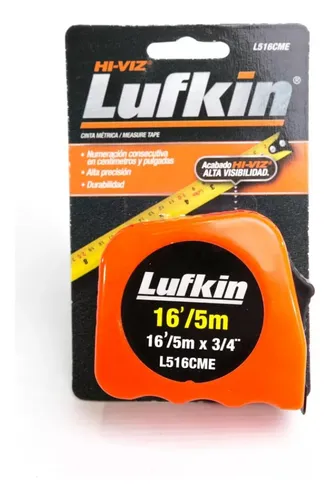 Flexometro Naranja Tradicional 5 Metros Lufkin Uso Expertos