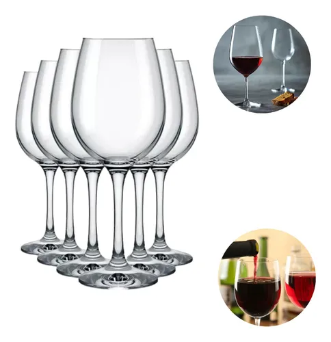 Jogo 6 Taças Vinho Tinto 450ml Cristal Titanium Gastro