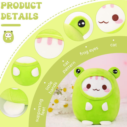 Aixini Lindo Gato Rana Plush Almohada 8 Gatito Rana Animal R