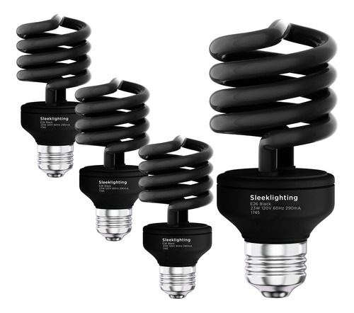 Sleeklighting 23 Vatios T2 Negra Luz Espiral Cfl Foco, 120v,