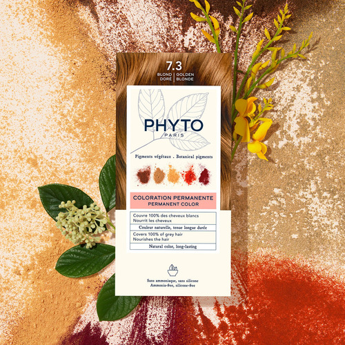 Phyto Color-7.3 Rubio Dorado Cubre El 100% De Cabello Blanco Tono 7.3 Rubio Dorado