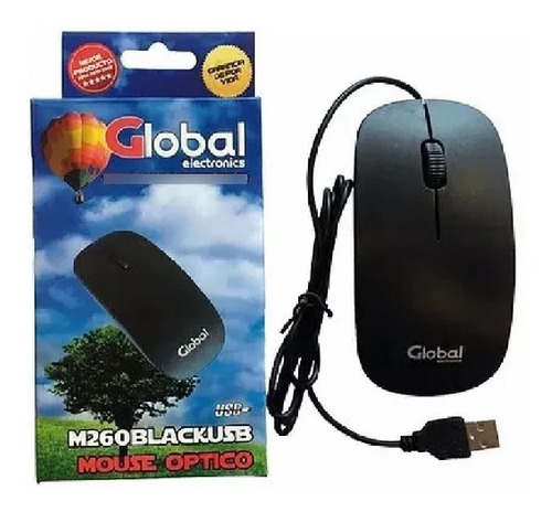 Mouse Economico Óptico Ergonómico Usb Global Caja