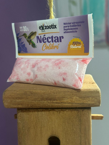Alimento Nectar Colibri X 30 Gr + Bebedero Colibri Artesanal Rojo