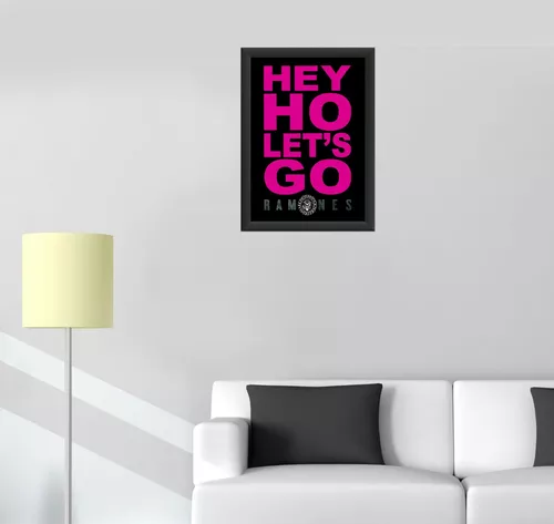 Quadro Decorativo A4 Banda Ramones Hey Ho! Let's Go